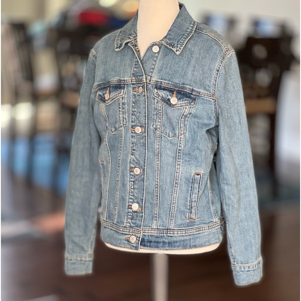 WORN 3X, Old Navy Jean Jacket. Slightly fitted. Full length. No flaws